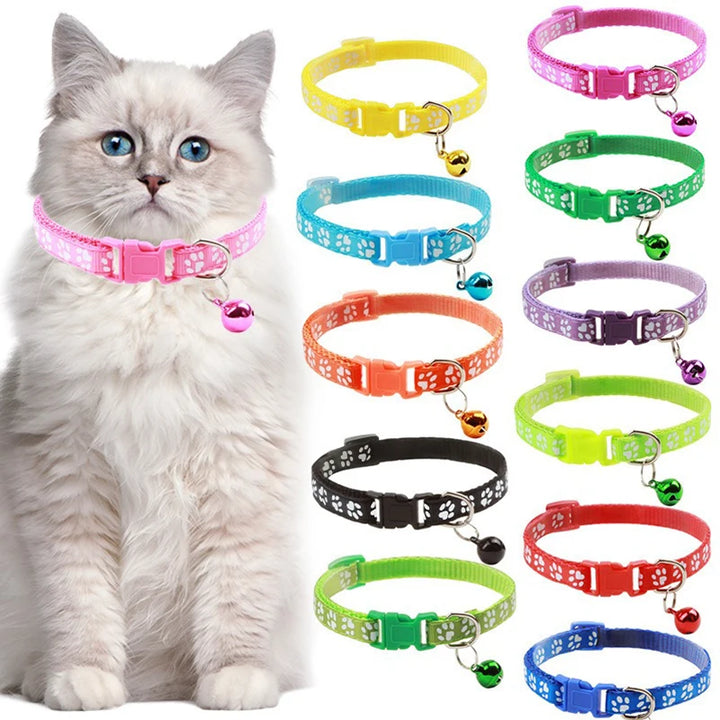 Playful Paws Printed Cat Collar with Bell